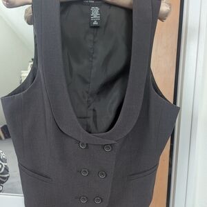 Brown/Taupe Double-Breasted Vest